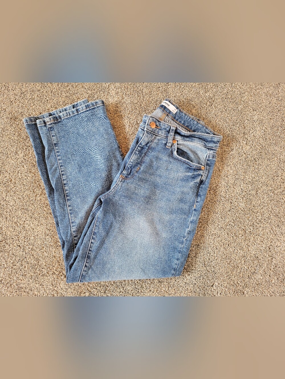Women's 10p Blue Denim Straight Leg Jeans
